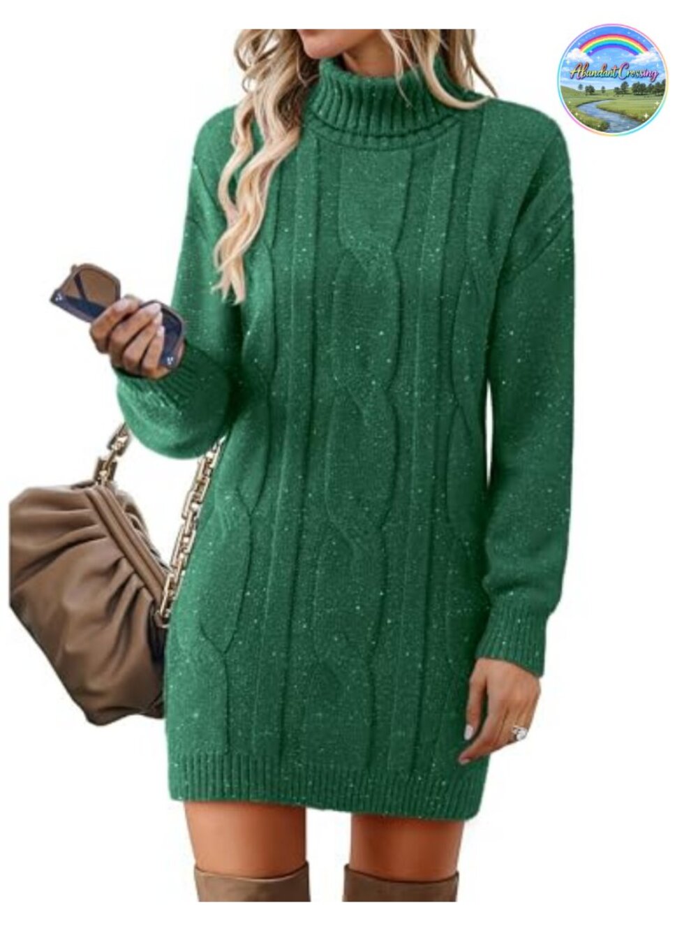 Ribbed Knit Turtleneck Long Sleeve Midi Sweater Dress Stretchy Pullover